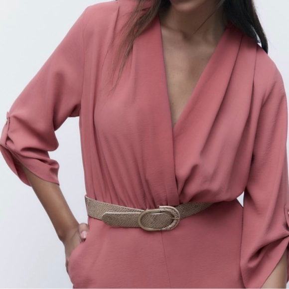 ZARA BELTED WRAP JUMPSUIT - Picture 7 of 13